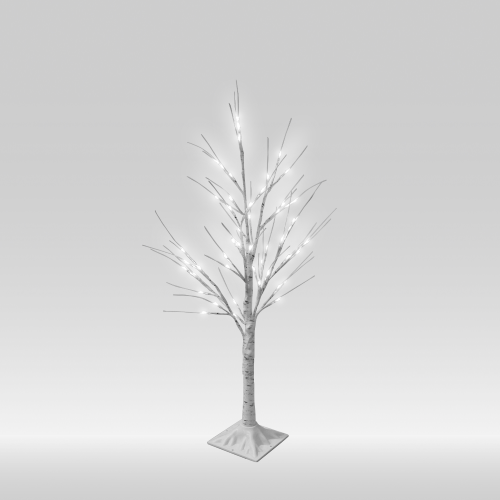 Albero di Natale decorativo con 48 luci a led bianco ghiaccio altezza 90 cm 24V per uso interno ed esterno