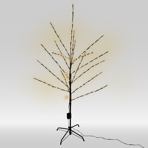 Albero di Natale decorativo marrone con 152 luci a led bianco caldo altezza 150 cm 24V per uso interno ed esterno