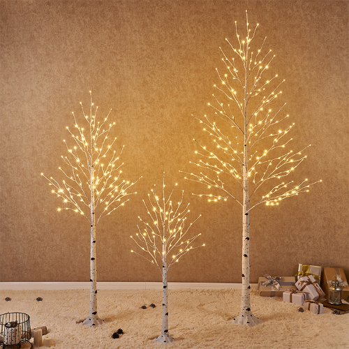 Albero di Natale decorativo con 48 luci a led bianco caldo altezza 90 cm 24V per uso interno ed esterno