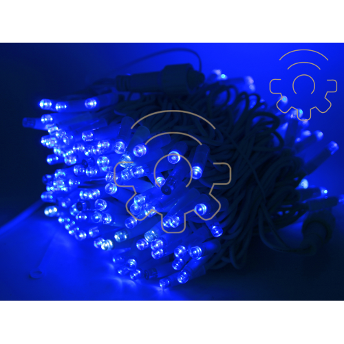 Crylight stringa serie 300 luci di Natale a led blu catena da 30 mt con flash ghiaccio per esterno IP44 professionale e certificato