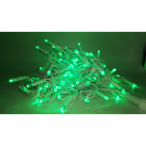 Serie 100 luci di Natale a led verde 10 mt catena con flash intermittenza ghiaccio per esterno IP65 professionale e certificato