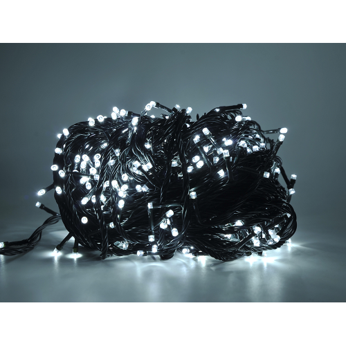 Crylight stringa catena 65 metri serie 800 luci a led Bianco Ghiaccio per albero di Natale con 8 giochi cavo verde per uso esterno interno