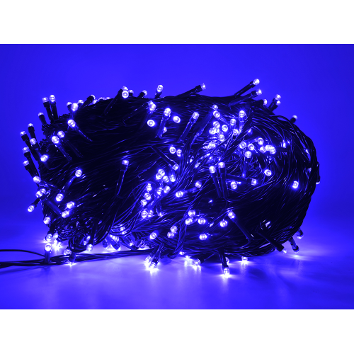 Crylight stringa catena 81 metri serie 1000 luci a led Blu per albero di Natale con 8 giochi cavo verde per uso esterno interno